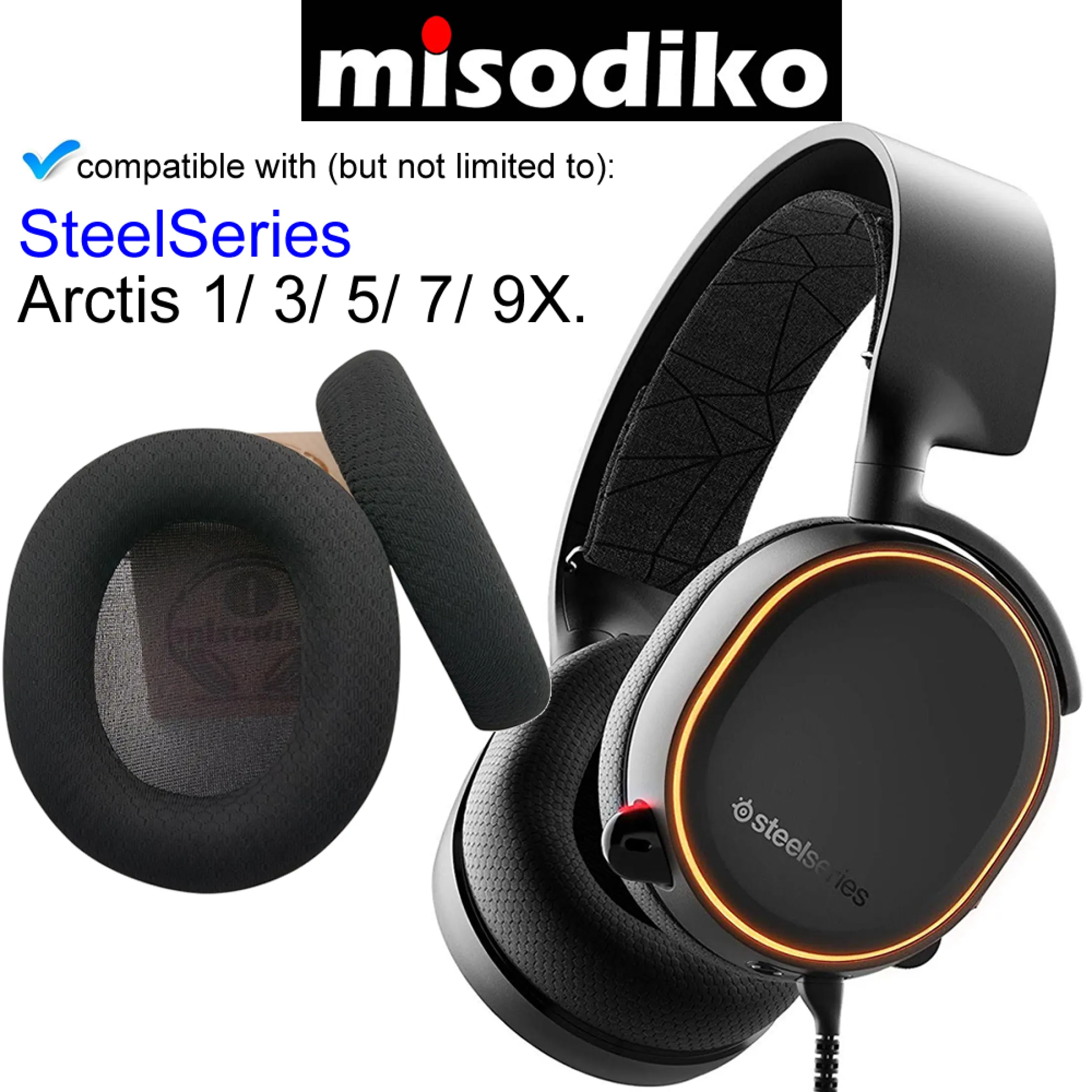 Misodiko Ear Pads Cushions Kit Replacement For Steelseries Arctis 1 3 5 7 9x Raw Gaming Headset Headphones Repair Parts Earpads Lazada Ph