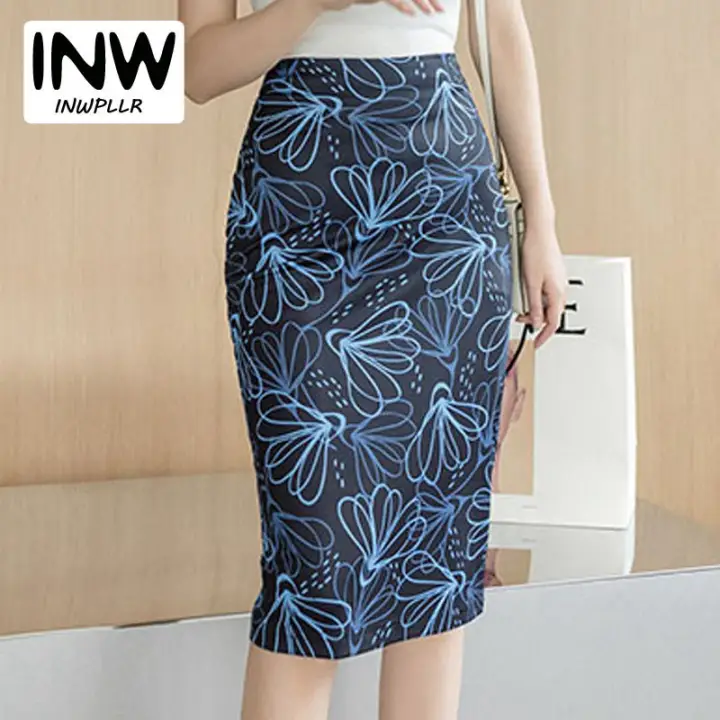 Inwpllr Vintage Print Skirt Womens Fashion Bodycon Skirts Korean Knee Length High Waist Skirts Female Plus Size Skirt S 5xl Lazada