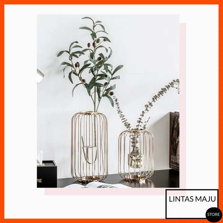 Wire Vase Large Glass Vessel Flower Aesthetic Pot House Decoration Home Malaysia Ready Stock Lintas Maju Lazada