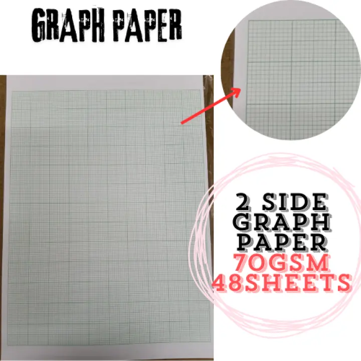 【1PACK=48SHEET! ! !】A4 2 Side Graph Paper 48'Sheet 70GSM