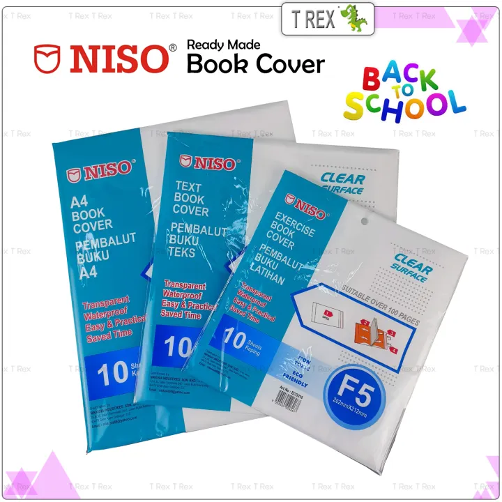 Niso Ready Made Exercise Book Text Book Cover with Self Adhesive / Book Wrapper / Pembalut Buku