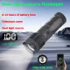 Super Bright Dual Light Source LED Flashlight lampu suluh mudah alih COB Side Light bateri terbina dalam USB boleh dicas semula Zoom lampu suluh dengan paparan bateri lampu kuasa elektronik. 