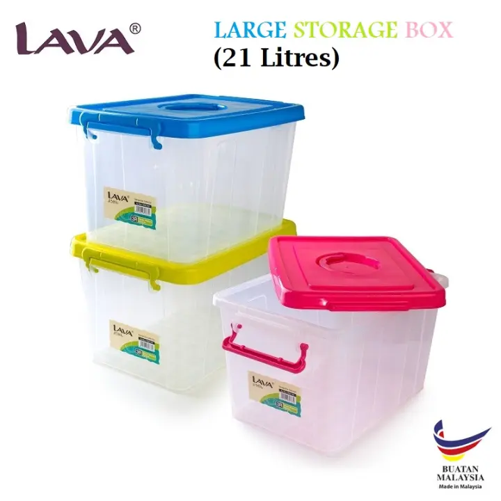 Lava Plastic Storage Box With Lid, Plastic Storage Box With Lid And Handle