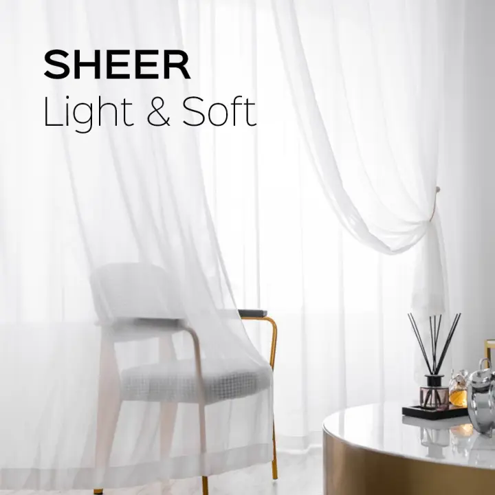 Preorder Bidang 60 Day Curtain Silk House White Sheer Langsir Jarang Putih Bidang Ship In 7