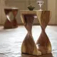 Log Hand Carved Twisted Stool, Button Bar Stool, Accent Table, Double Twisted Coffee Table. 