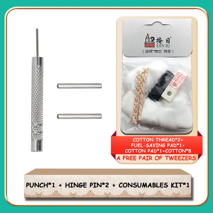 Zippo Lighter Consumables Kit Cotton Wool Pad Parts Hinge Spring Zipo Replacement Accessories