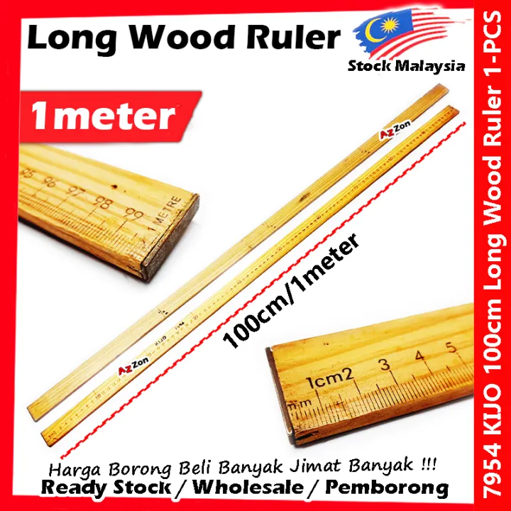 Classic Long Wood 100cm 1meter Ruler Pembaris Kayu 100cm Kpdnhep 100cm 1meter Pass Perdagangan Lesen 1米高级木尺 7954 Lazada