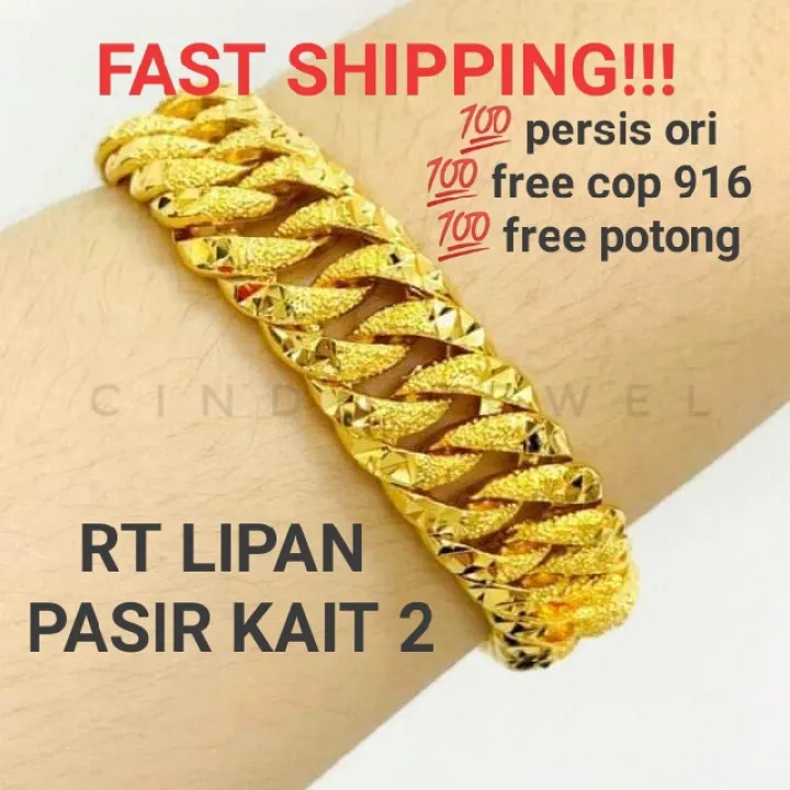 Rantai Tangan Gelang Dewasa Lipan Pasir Kait 2 Cop916 Emas Korea Bracelet Murah Lazada