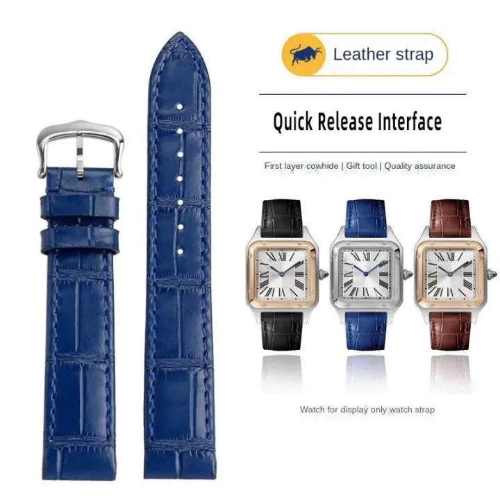 Quick Release Design Watch Strap For Cartier Santos Dumont Series Genuine Cowhide Watch Strap Men's And Women's 17.5Mm Bracelet