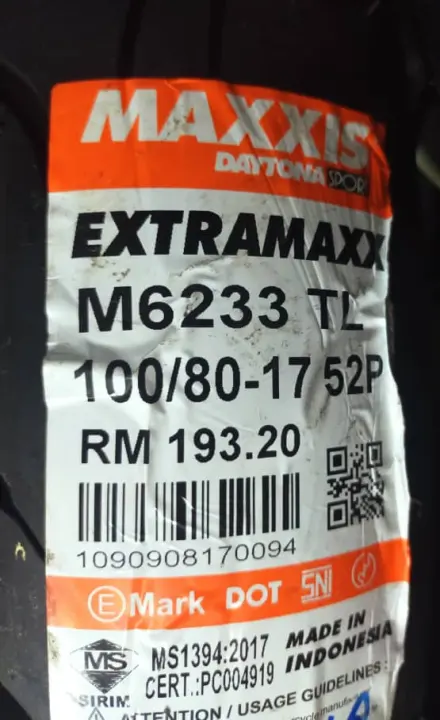 M6233 EXTRAMAXX MAXXIS TYRE 100/80-17