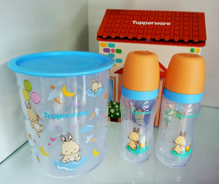 Tupperware Baby Bottle Set Happy Bunny with Gift Box