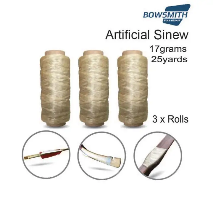 Artificial Sinew looks and works  just like Authentic Deer Sinew 25yards