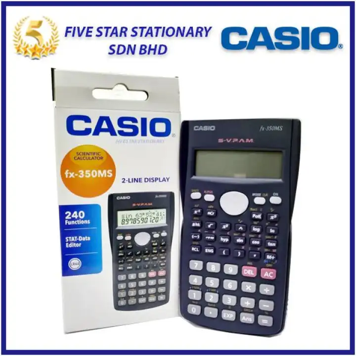 Casio Scientific Calculator Fx 350ms 240functions 2 Line Display Stat Data Editor Stationary Fraction Calculations Lazada