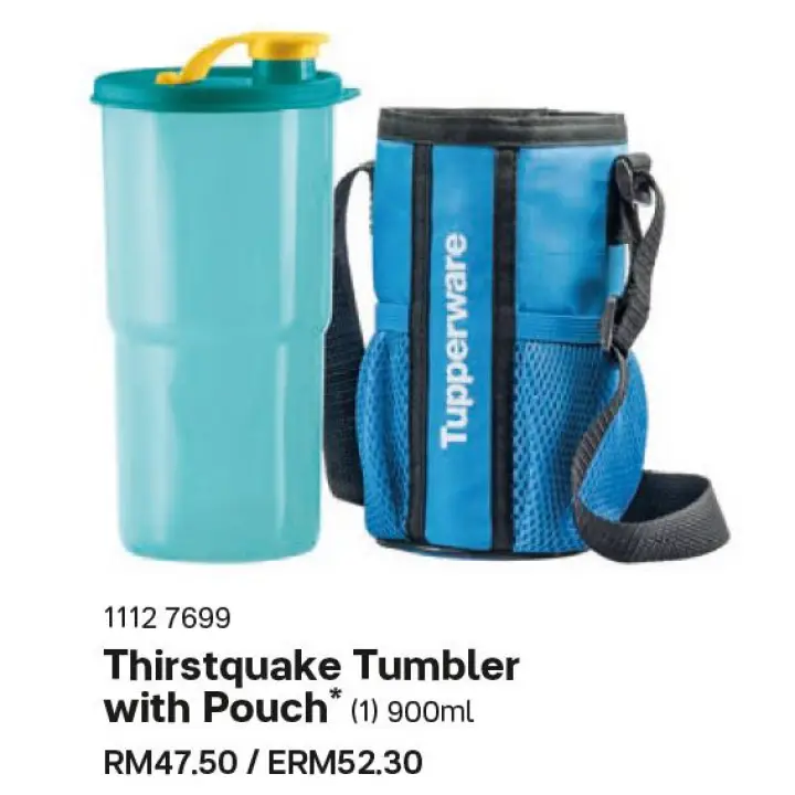 [READY STOCK] Tupperware Thirstquake Tumbler With Pouch 900ml