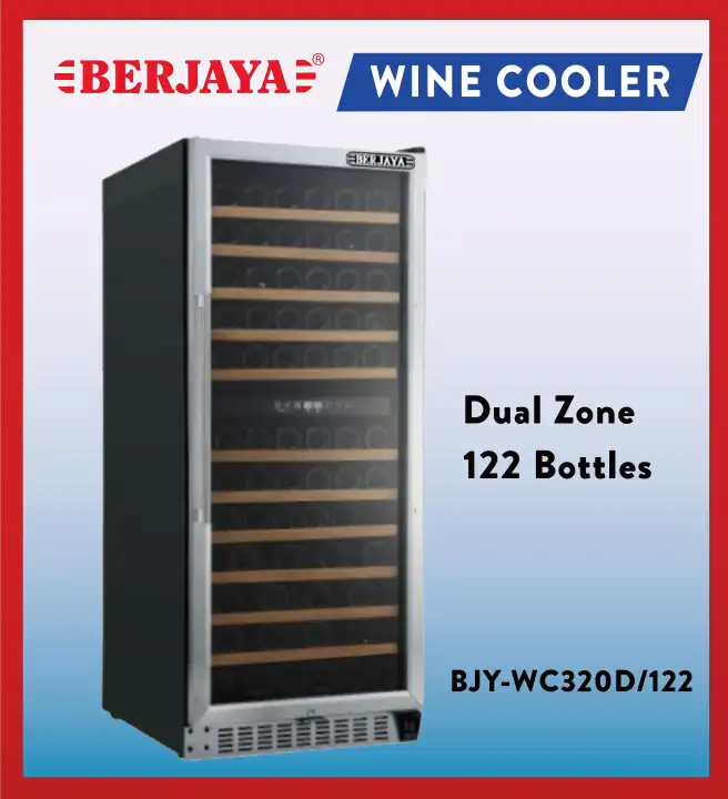 Berjaya Premium Wine Cooler / Wine Chiller BJY-WC320D/122 (Dual Zone) 122  Bottles