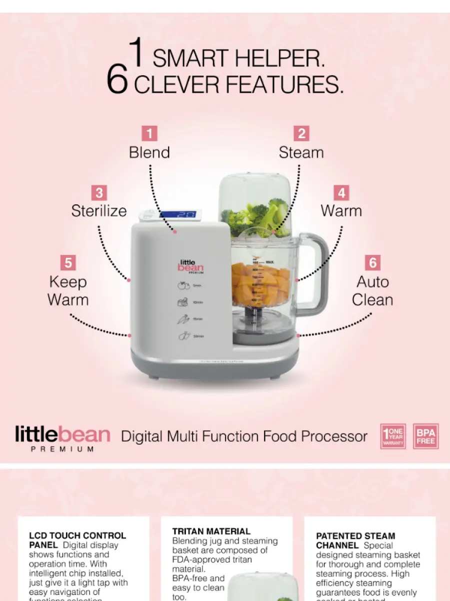 Little Bean Premium Digital Food Processor Bb Lbp 906 Lazada