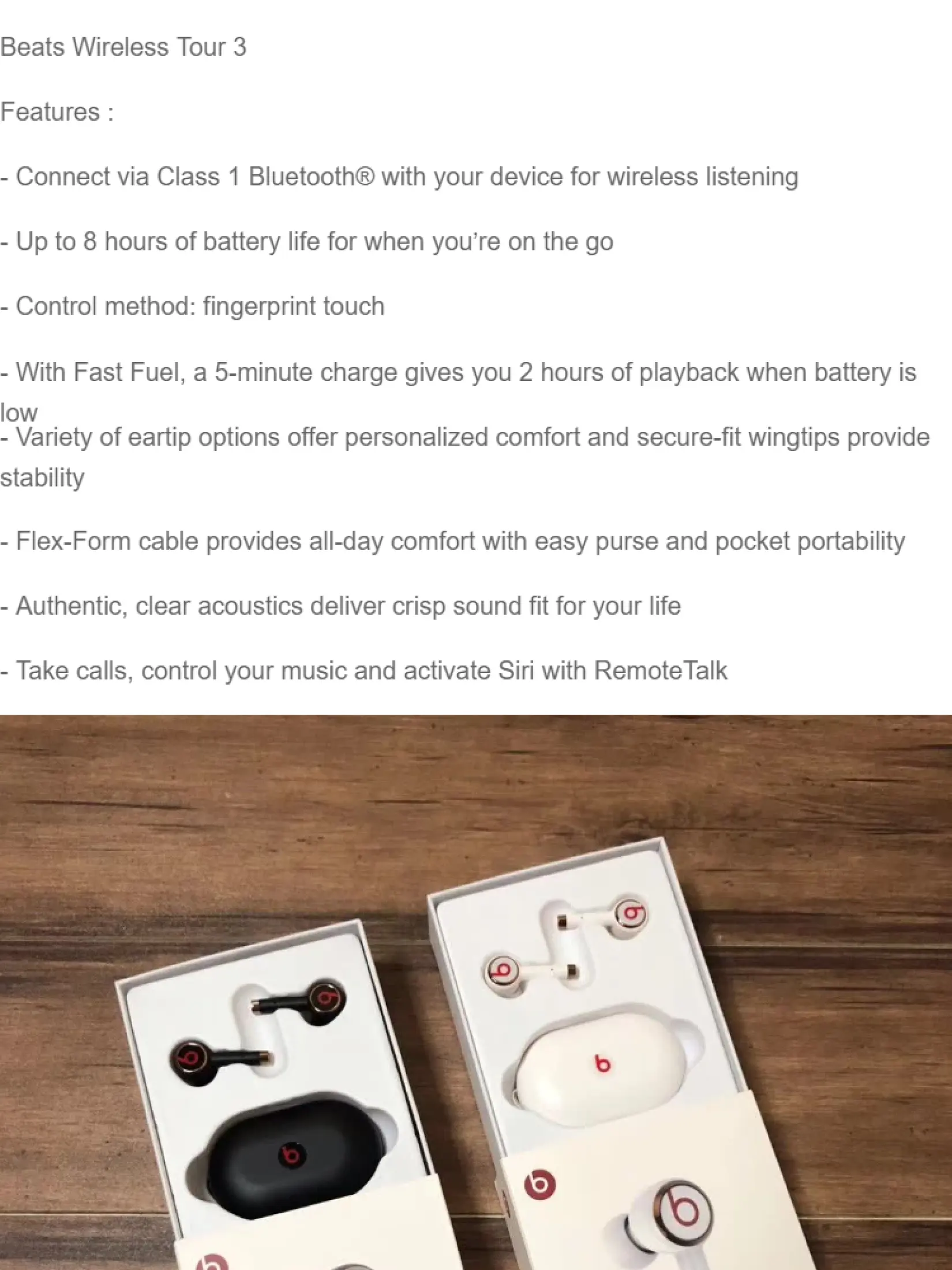 Wireless Beats Earphone Bluetooth Lawatan Beats 3 Dengan Bass Tambahan Pengalaman Dan Cap Jari Fungsi Sentuh 1 Pair Lazada Singapore