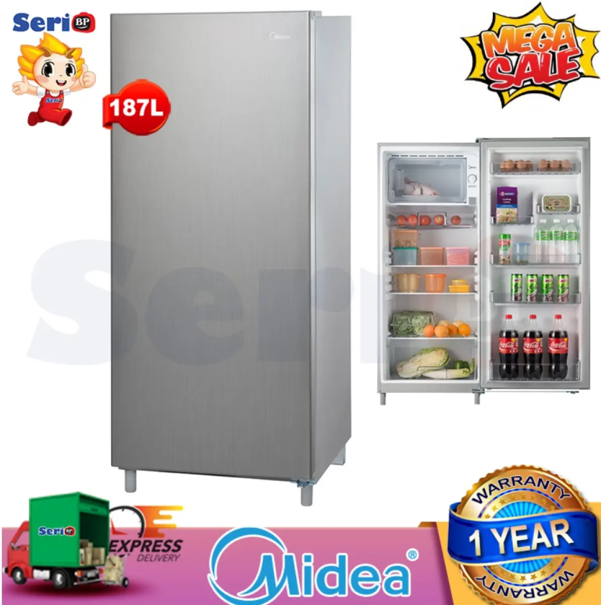 Midea Ms 235 187l Refrigerator Single Door Fridge Lazada