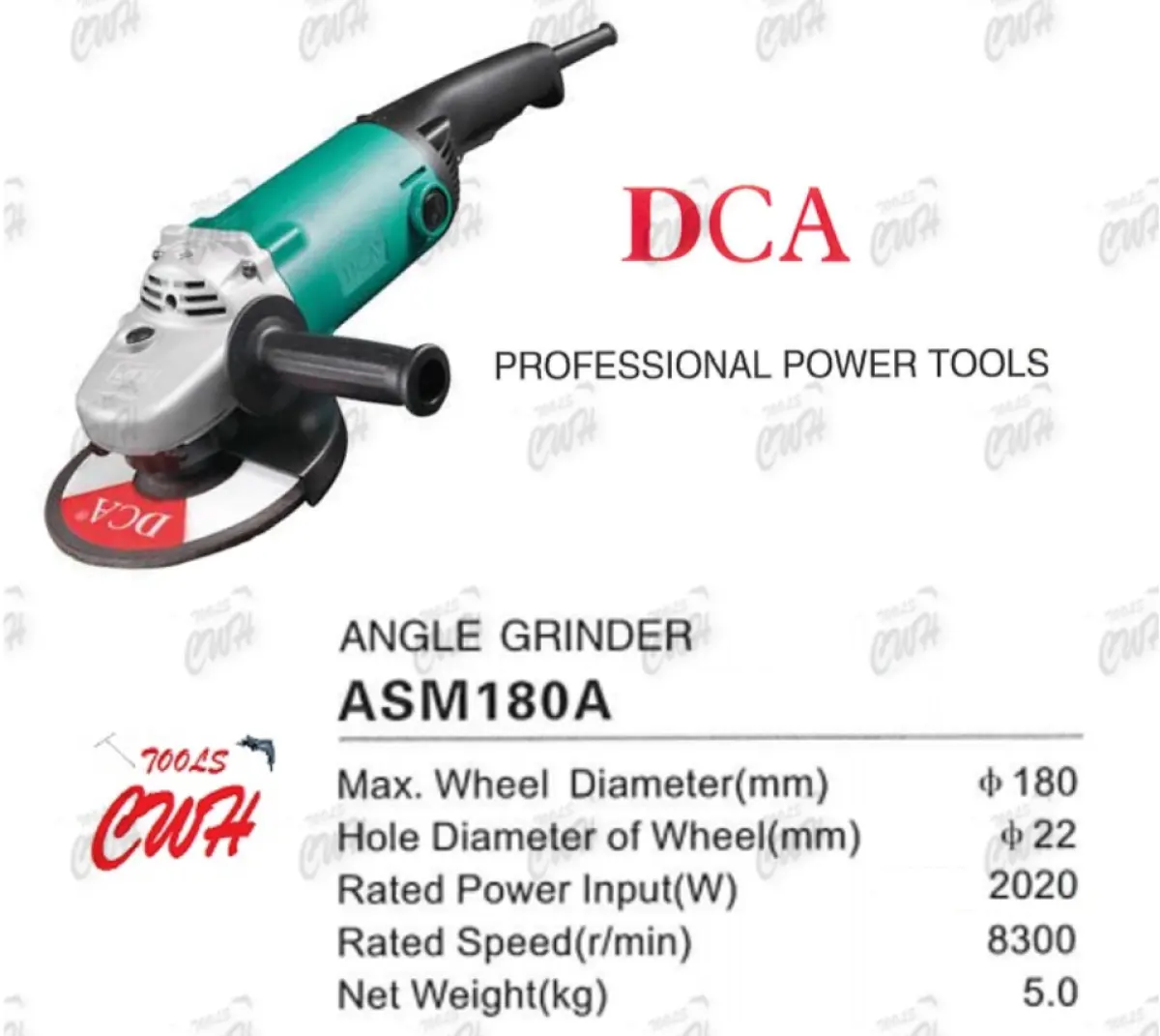 DCA ASM180A Angle Grinder 180mm 2020W 