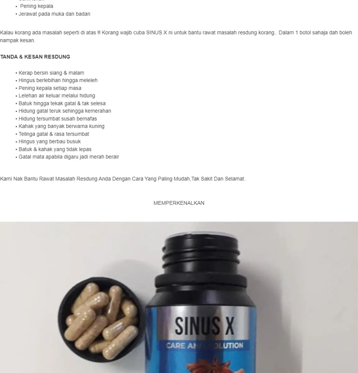Penawar Resdung Semulajadi Sinus X Free Gift Lazada