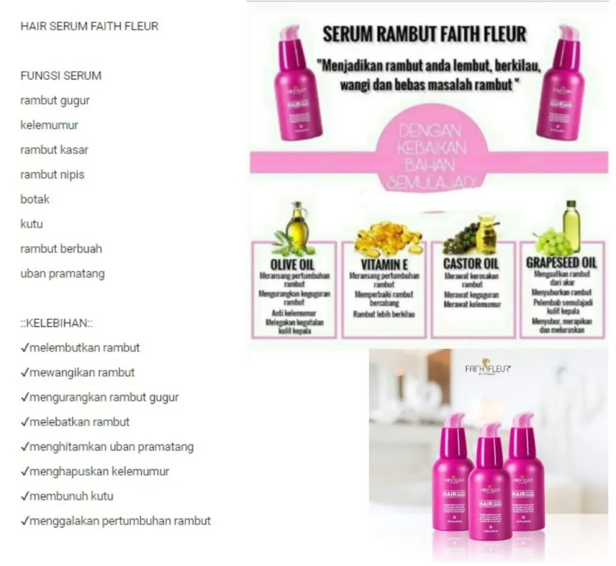 Offer Buy 2 Hair Serum Faith Fleur Lazada