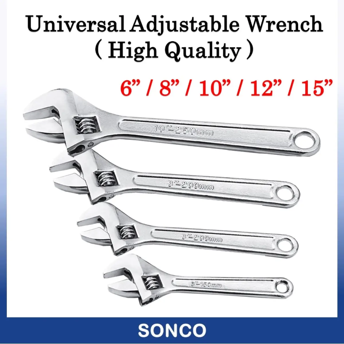 6 8 10 12 15 Adjustable Wrench Spanner Spanar Hidup Spana Hidup For Repair Plumbing Nut Bolttightening Lazada