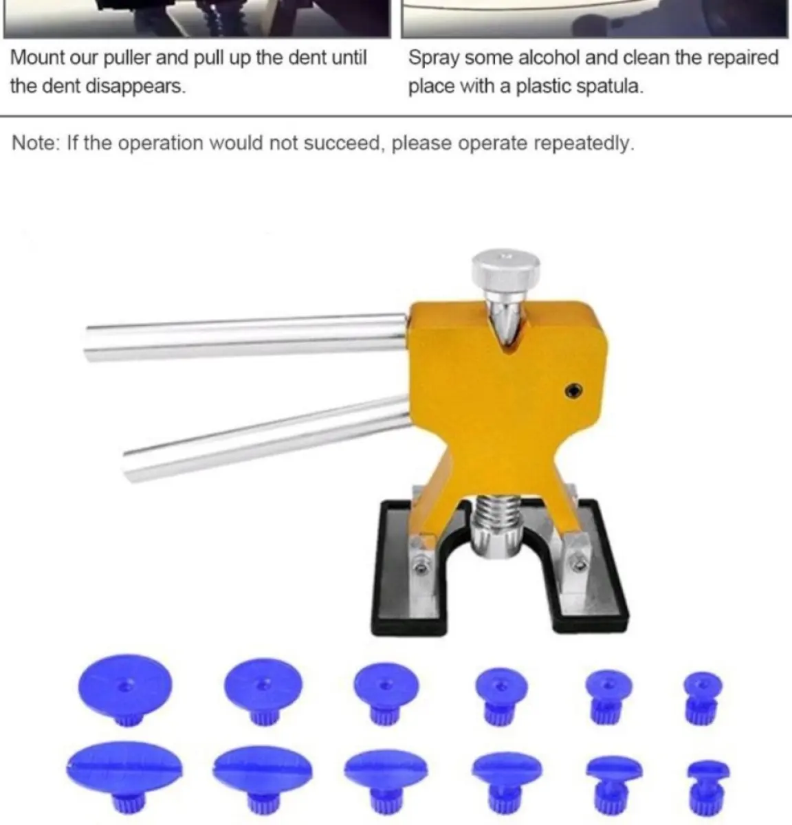 Car Body Paintless Dent Lifter Repair Tool 18 Pcs Puller Tabs Dent 