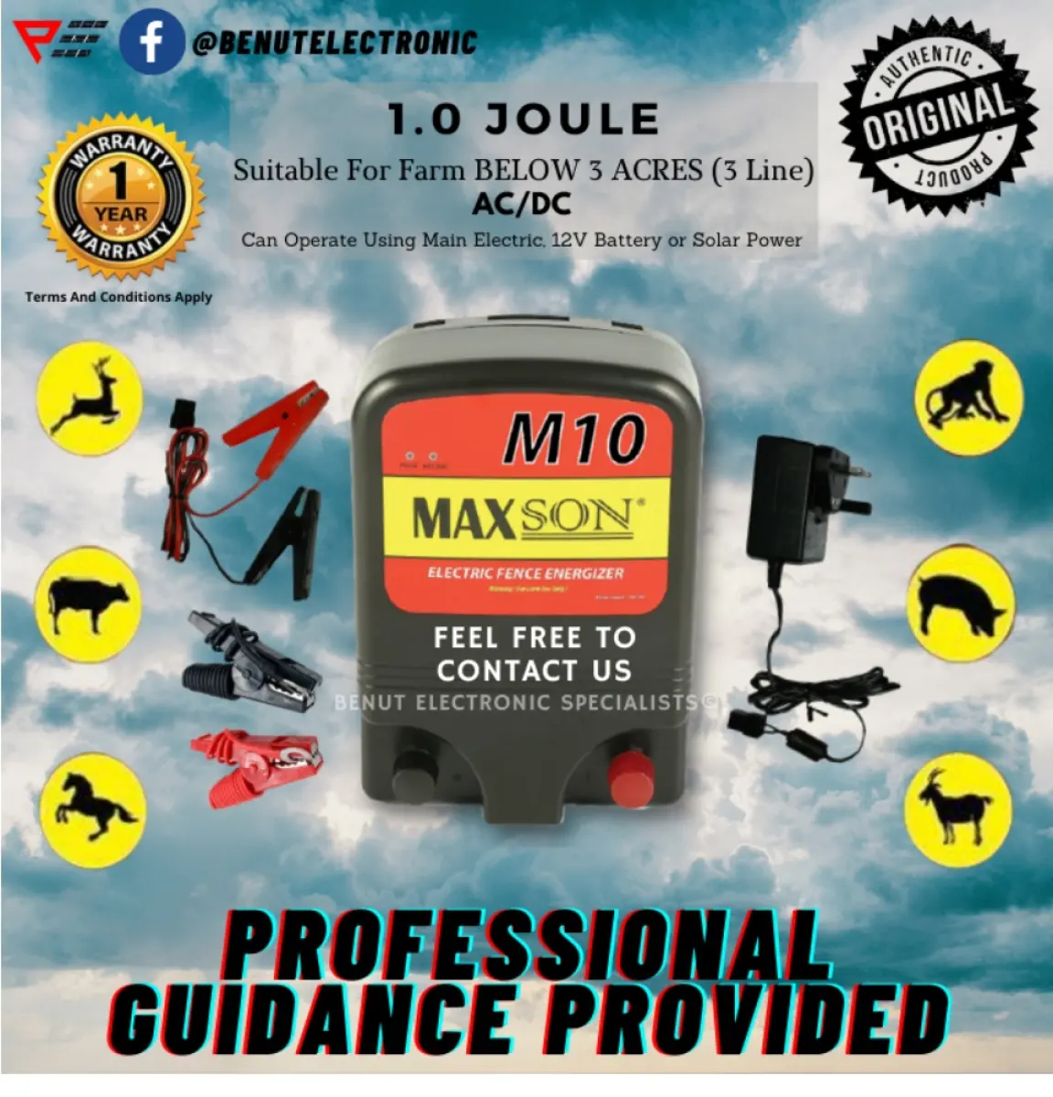 M10 Maxson Energizer 1 0 Joule Power Product Malaysia Electric Fence Farm Fencing Pagar Elektrik 电篱笆 Lazada